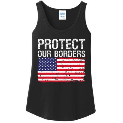 Protect Our Borders Law Enforcement Legal Immigration Ladies Essential Tank