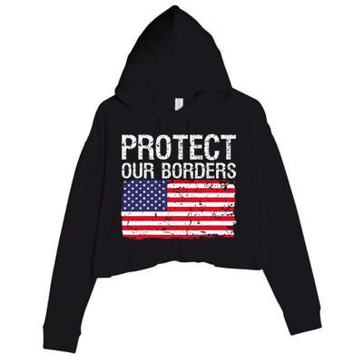 Protect Our Borders Law Enforcement Legal Immigration Crop Fleece Hoodie