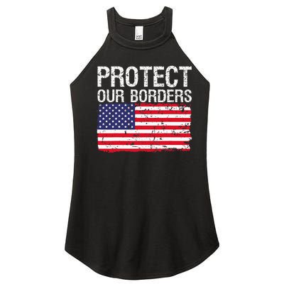 Protect Our Borders Law Enforcement Legal Immigration Women’s Perfect Tri Rocker Tank