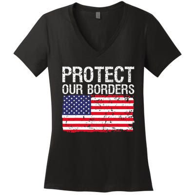 Protect Our Borders Law Enforcement Legal Immigration Women's V-Neck T-Shirt