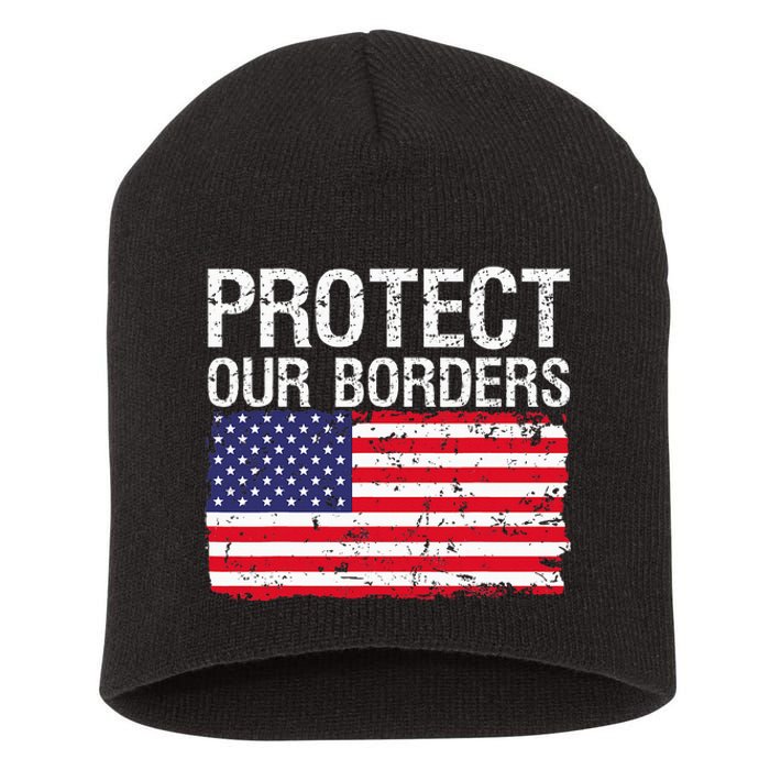 Protect Our Borders Law Enforcement Legal Immigration Short Acrylic Beanie