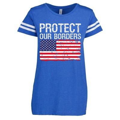 Protect Our Borders Law Enforcement Legal Immigration Enza Ladies Jersey Football T-Shirt