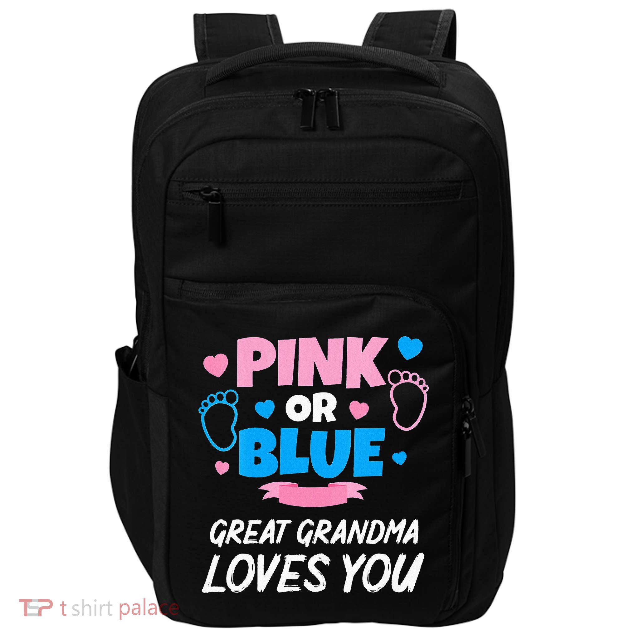 Pink Or Blue Great Grandma Loves You Baby Gender Reveal Impact Tech Backpack