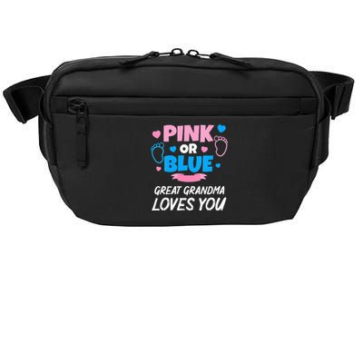 Pink Or Blue Great Grandma Loves You Baby Gender Reveal Crossbody Pack