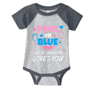 Pink Or Blue Great Grandma Loves You Baby Gender Reveal Infant Baby Jersey Bodysuit