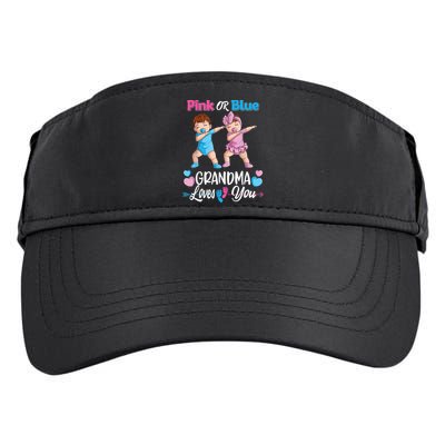 Pink Or Blue Grandma Loves You Baby Gender Reveal Party Adult Drive Performance Visor