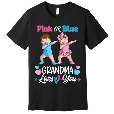Pink Or Blue Grandma Loves You Baby Gender Reveal Party Premium T-Shirt