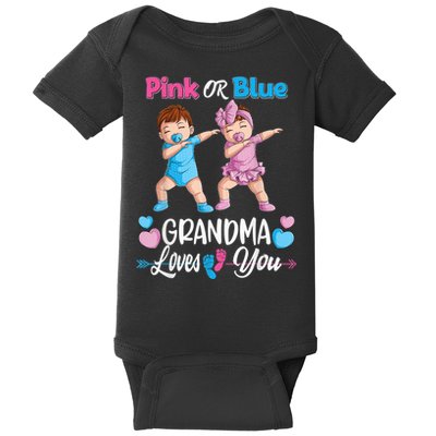 Pink Or Blue Grandma Loves You Baby Gender Reveal Party Baby Bodysuit