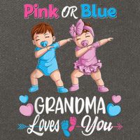 Pink Or Blue Grandma Loves You Baby Gender Reveal Party Cotton Canvas Backpack