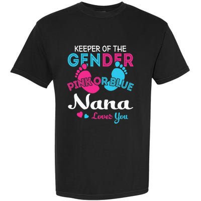 Pink or Blue Nana Loves You Gender Reveal Grandma Garment-Dyed Heavyweight T-Shirt