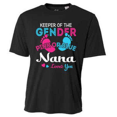 Pink or Blue Nana Loves You Gender Reveal Grandma Cooling Performance Crew T-Shirt