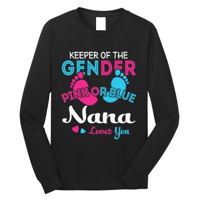 Pink or Blue Nana Loves You Gender Reveal Grandma Long Sleeve Shirt