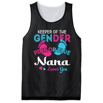 Pink or Blue Nana Loves You Gender Reveal Grandma Mesh Reversible Basketball Jersey Tank