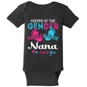 Pink or Blue Nana Loves You Gender Reveal Grandma Baby Bodysuit