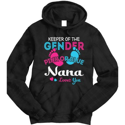 Pink or Blue Nana Loves You Gender Reveal Grandma Tie Dye Hoodie