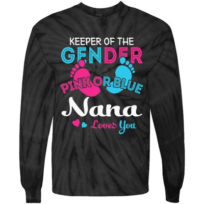 Pink or Blue Nana Loves You Gender Reveal Grandma Tie-Dye Long Sleeve Shirt