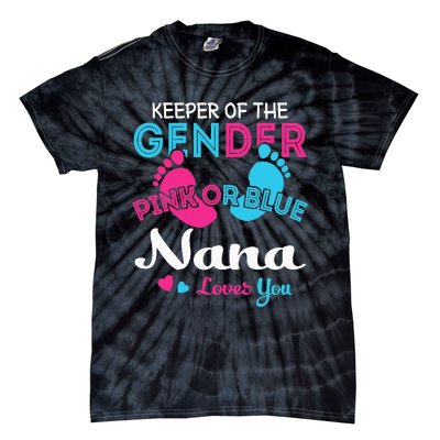 Pink or Blue Nana Loves You Gender Reveal Grandma Tie-Dye T-Shirt