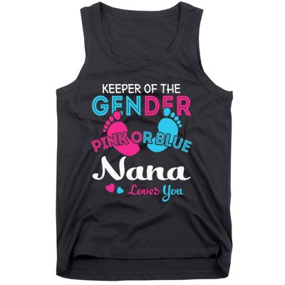 Pink or Blue Nana Loves You Gender Reveal Grandma Tank Top