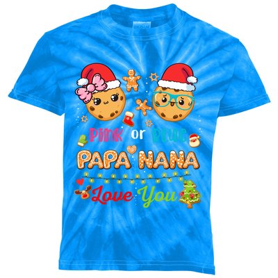 Pink Or Blue Papa Nana Love You Christmas Cookies Pajama Cute Gift Kids Tie-Dye T-Shirt