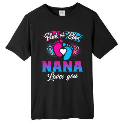 Pink Or Blue Nana Loves You Baby Gender Reveal Tall Fusion ChromaSoft Performance T-Shirt