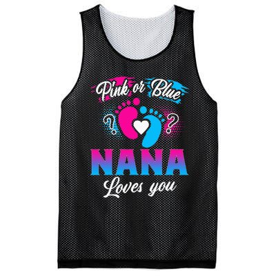 Pink Or Blue Nana Loves You Baby Gender Reveal Mesh Reversible Basketball Jersey Tank