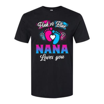 Pink Or Blue Nana Loves You Baby Gender Reveal Softstyle CVC T-Shirt