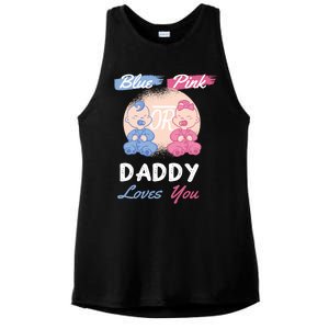 Pink Or Blue Daddy Loves You Gender Reveal Party Shower Great Gift Ladies PosiCharge Tri-Blend Wicking Tank