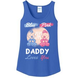 Pink Or Blue Daddy Loves You Gender Reveal Party Shower Great Gift Ladies Essential Tank