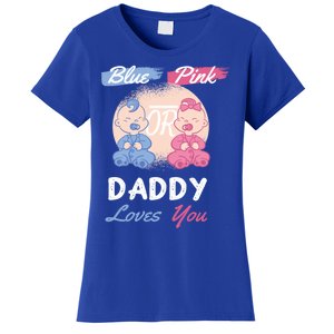 Pink Or Blue Daddy Loves You Gender Reveal Party Shower Great Gift Women's T-Shirt