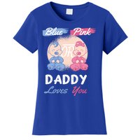 Pink Or Blue Daddy Loves You Gender Reveal Party Shower Great Gift Women's T-Shirt