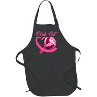 P.I.Nk. Out Breast Cancer P.I.N.K Ribbon Heart & Volleyball Full-Length Apron With Pockets