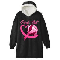 P.I.Nk. Out Breast Cancer P.I.N.K Ribbon Heart & Volleyball Hooded Wearable Blanket