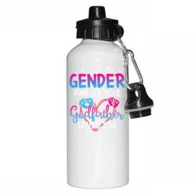 Pink Or Blue Godfather Loves You Keeper Of The Gender Daddy Cute Gift Aluminum Water Bottle 