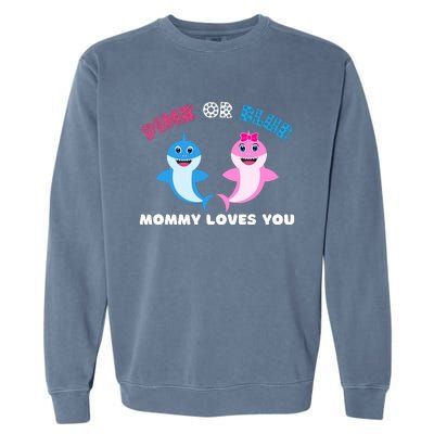 Pink Or Blue Mommy Loves You Gender Reveal Maternity Garment-Dyed Sweatshirt