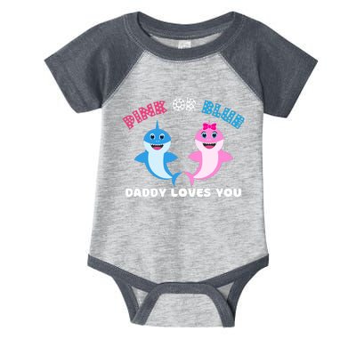 Pink Or Blue Daddy Loves You Gender Reveal Maternity Infant Baby Jersey Bodysuit