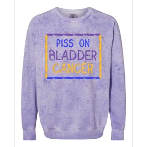 Piss On Bladder Cancer Purple Blue Yellow Ribbon Dysuria Urologist Colorblast Crewneck Sweatshirt