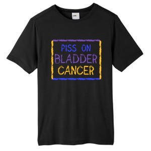 Piss On Bladder Cancer Purple Blue Yellow Ribbon Dysuria Urologist Tall Fusion ChromaSoft Performance T-Shirt