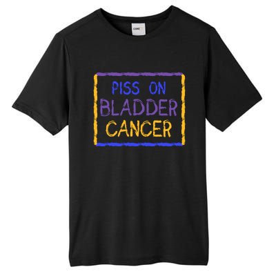 Piss On Bladder Cancer Purple Blue Yellow Ribbon Dysuria Urologist Tall Fusion ChromaSoft Performance T-Shirt