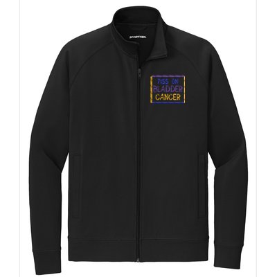 Piss On Bladder Cancer Purple Blue Yellow Ribbon Dysuria Urologist Stretch Full-Zip Cadet Jacket