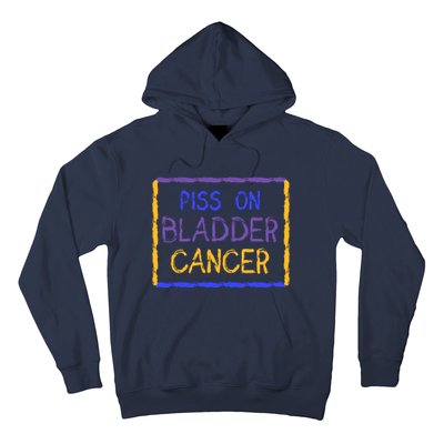 Piss On Bladder Cancer Purple Blue Yellow Ribbon Dysuria Urologist Hoodie