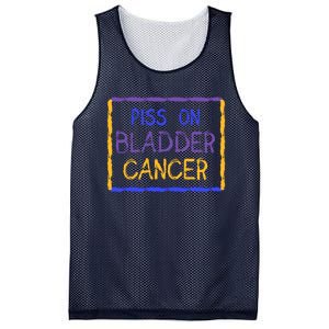 Piss On Bladder Cancer Purple Blue Yellow Ribbon Dysuria Urologist Mesh Reversible Basketball Jersey Tank