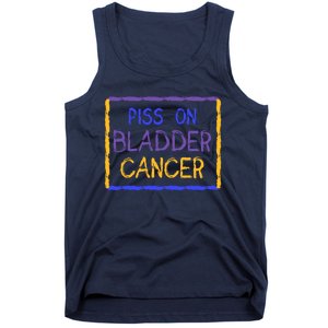 Piss On Bladder Cancer Purple Blue Yellow Ribbon Dysuria Urologist Tank Top