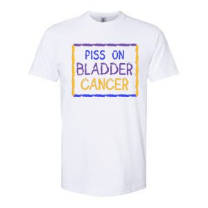 Piss On Bladder Cancer Purple Blue Yellow Ribbon Dysuria Urologist Softstyle CVC T-Shirt