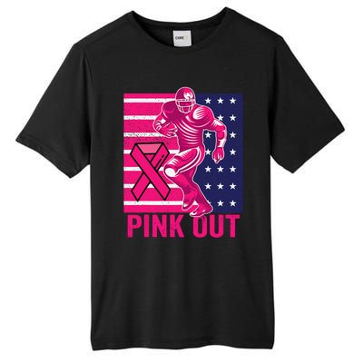 Pink Out Breast Cancer Awareness Football Breast Cancer Tall Fusion ChromaSoft Performance T-Shirt