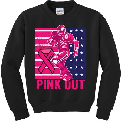 Pink Out Breast Cancer Awareness Football Breast Cancer Kids Sweatshirt