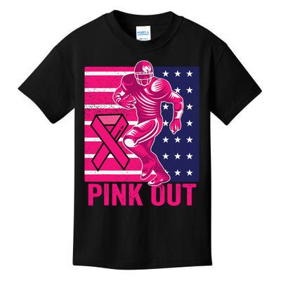 Pink Out Breast Cancer Awareness Football Breast Cancer Kids T-Shirt