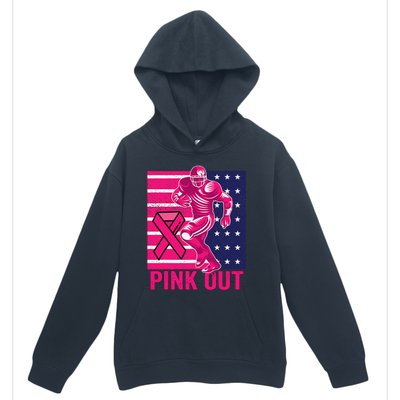 Pink Out Breast Cancer Awareness Football Breast Cancer Urban Pullover Hoodie