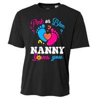 Pink Or Blue Nanny Loves You Baby Gender Reveal Cooling Performance Crew T-Shirt