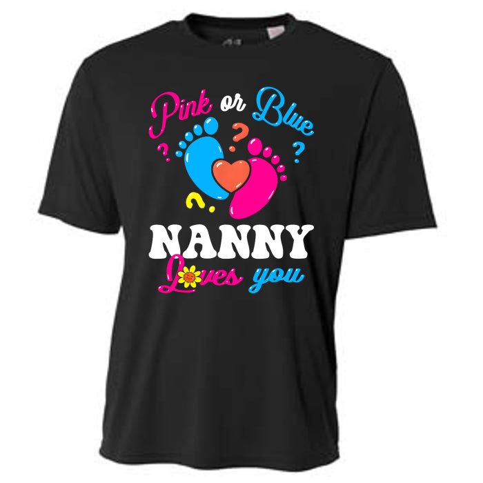 Pink Or Blue Nanny Loves You Baby Gender Reveal Cooling Performance Crew T-Shirt