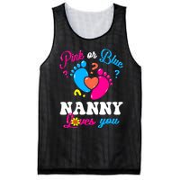 Pink Or Blue Nanny Loves You Baby Gender Reveal Mesh Reversible Basketball Jersey Tank